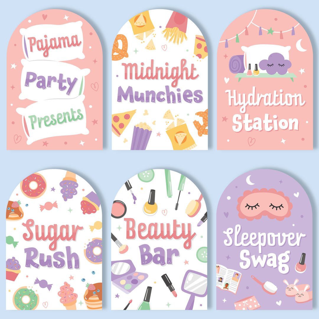 Pajama Slumber Party Signs Set - 6 Ct