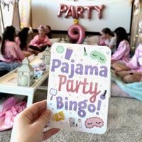 Pajama Slumber Party - Bingo Cards and Markers - Girls Sleepover Birthday Party Bingo Game - Set of 18