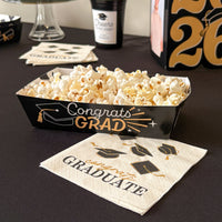 Black and Gold Graduation Paper Food Trays