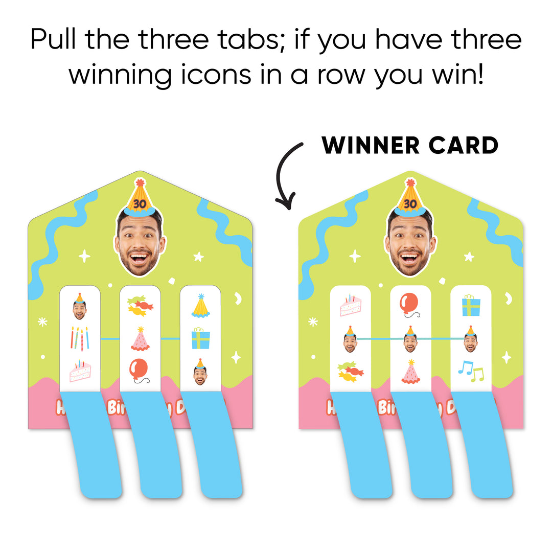 Custom Face Party Time Pull Tab Game