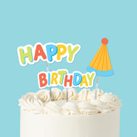 Party Time Happy Birthday cake topper set, main product image