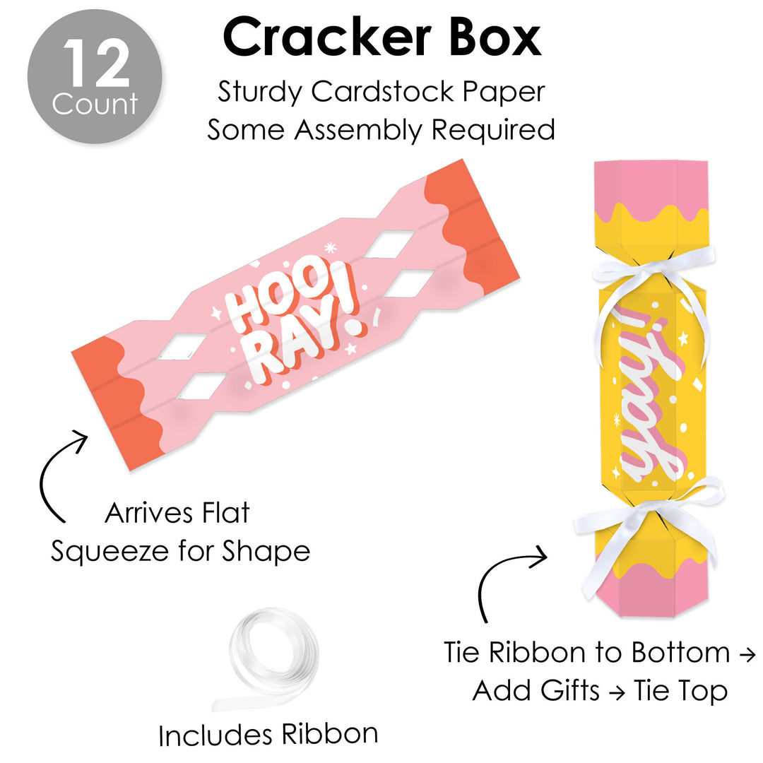 Party Time - No Snap Happy Birthday Party Table Favors - DIY Cracker Boxes - Set of 12