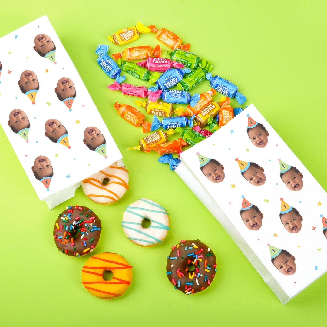 Custom Face Popcorn Bags - Colorful Birthday