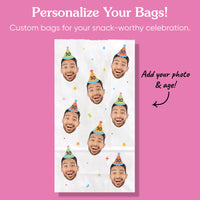 Custom Face Popcorn Bags - Colorful Birthday