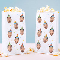 Custom Face Popcorn Bags - Colorful Birthday
