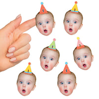 Custom Photo Party Time Fun Face Cut-Out Stickers - Set of 24