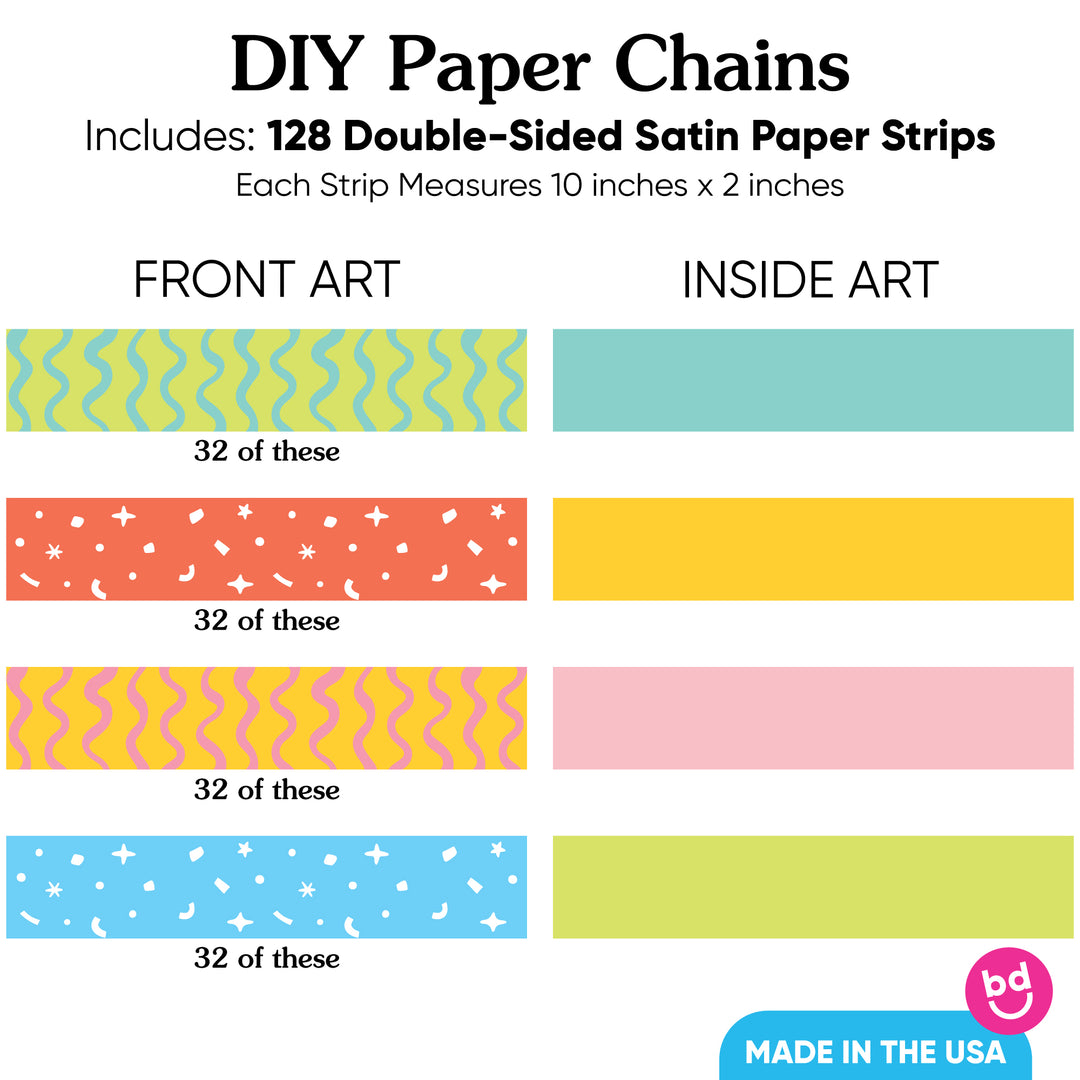 Party Time DIY Paper Chains - 128 Pc