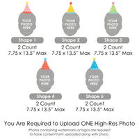Custom Face Yard Signs - Party Time Colorful Birthday - 10 Pc