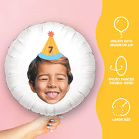 Personalized Fun Face Birthday Hat Balloon - Double Sided - 1 Ct