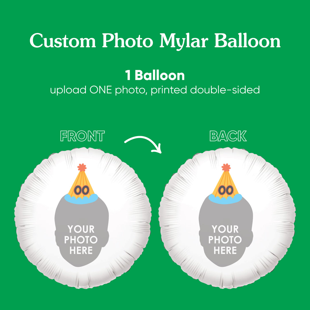 Personalized Fun Face Birthday Hat Balloon - Double Sided - 1 Ct