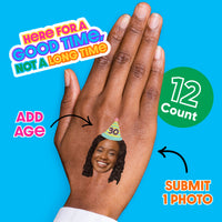 Set of 12 Fun Face Temporary Tattoos – Personalized Birthday Tattoos
