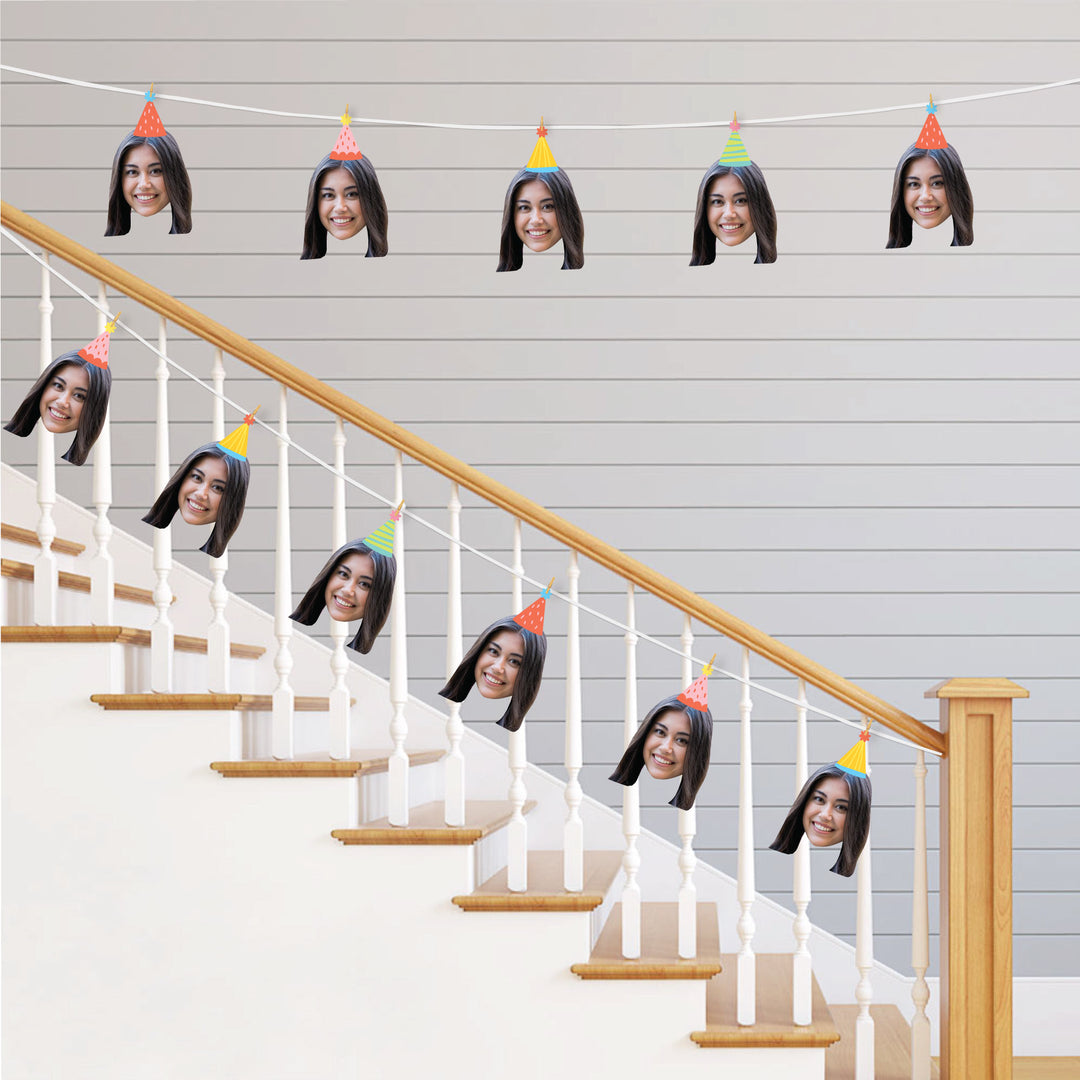Custom Photo Party Time - Fun Face Decorations DIY Happy Birthday Party Essentials - Set of 20