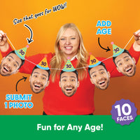 Custom Face Colorful Birthday Hat Garland Banner