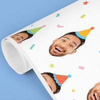 Custom Face Wrapping Paper - Colorful Birthday