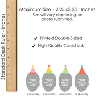 Custom Photo Party Time - Happy Birthday Party Fun Face Paper Straw Decor - Set of 24