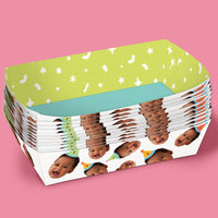 Custom Face Colorful Paper Food Trays - 12 Ct