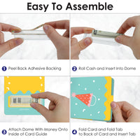 Party Time - DIY Assorted Happy Birthday Party Cash Holder Gift - Funny Money Cards - Set of 6