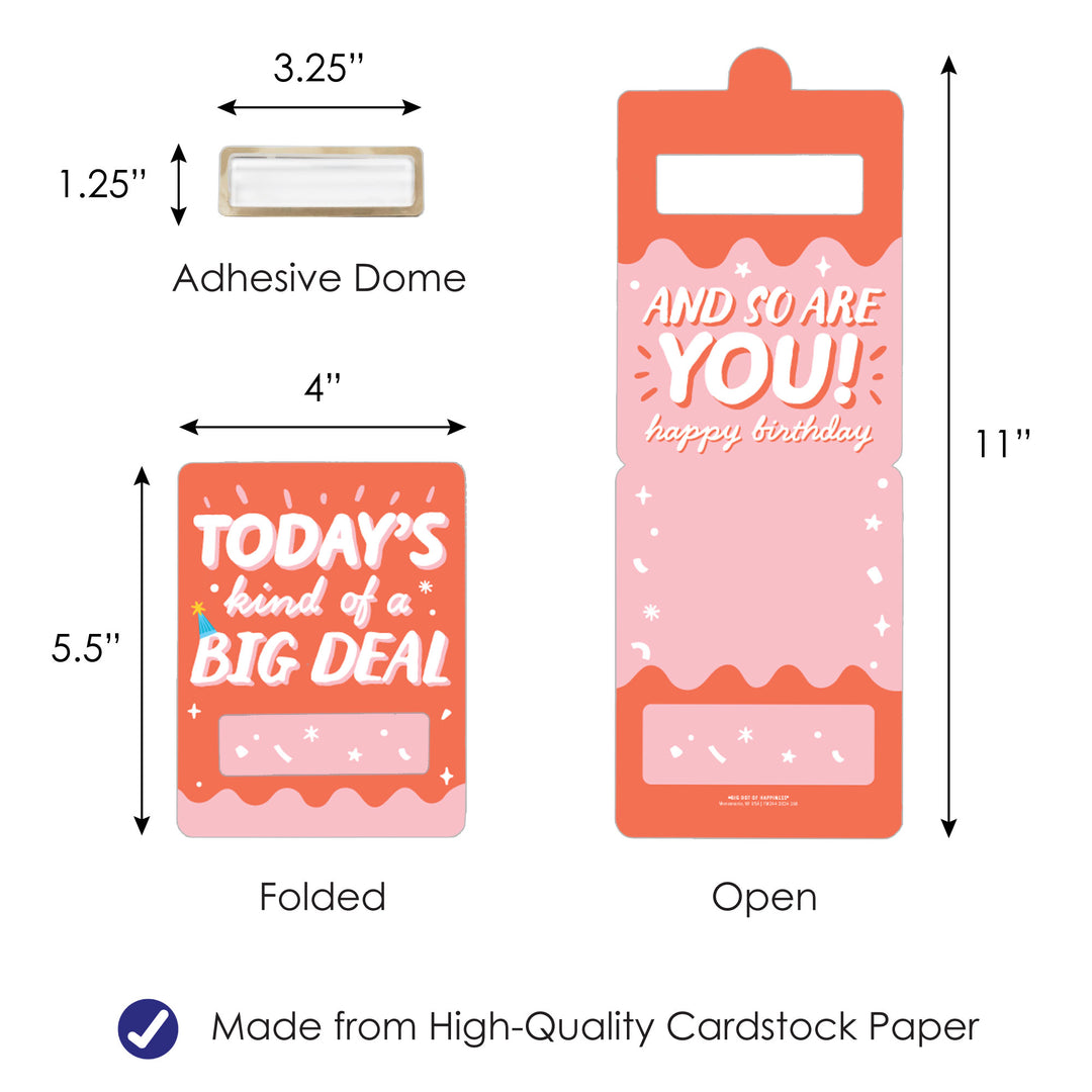 Party Time - DIY Assorted Happy Birthday Party Cash Holder Gift - Funny Money Cards - Set of 6