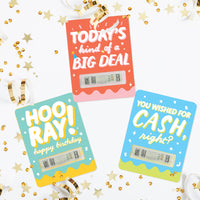 Party Time - DIY Assorted Happy Birthday Party Cash Holder Gift - Funny Money Cards - Set of 6