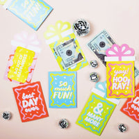 Party Time - Happy Birthday Party Money and Gift Card Sleeves - Nifty Gifty Card Holders - Set of 8