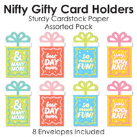 Party Time - Happy Birthday Party Money and Gift Card Sleeves - Nifty Gifty Card Holders - Set of 8