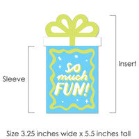 Party Time - Happy Birthday Party Money and Gift Card Sleeves - Nifty Gifty Card Holders - Set of 8
