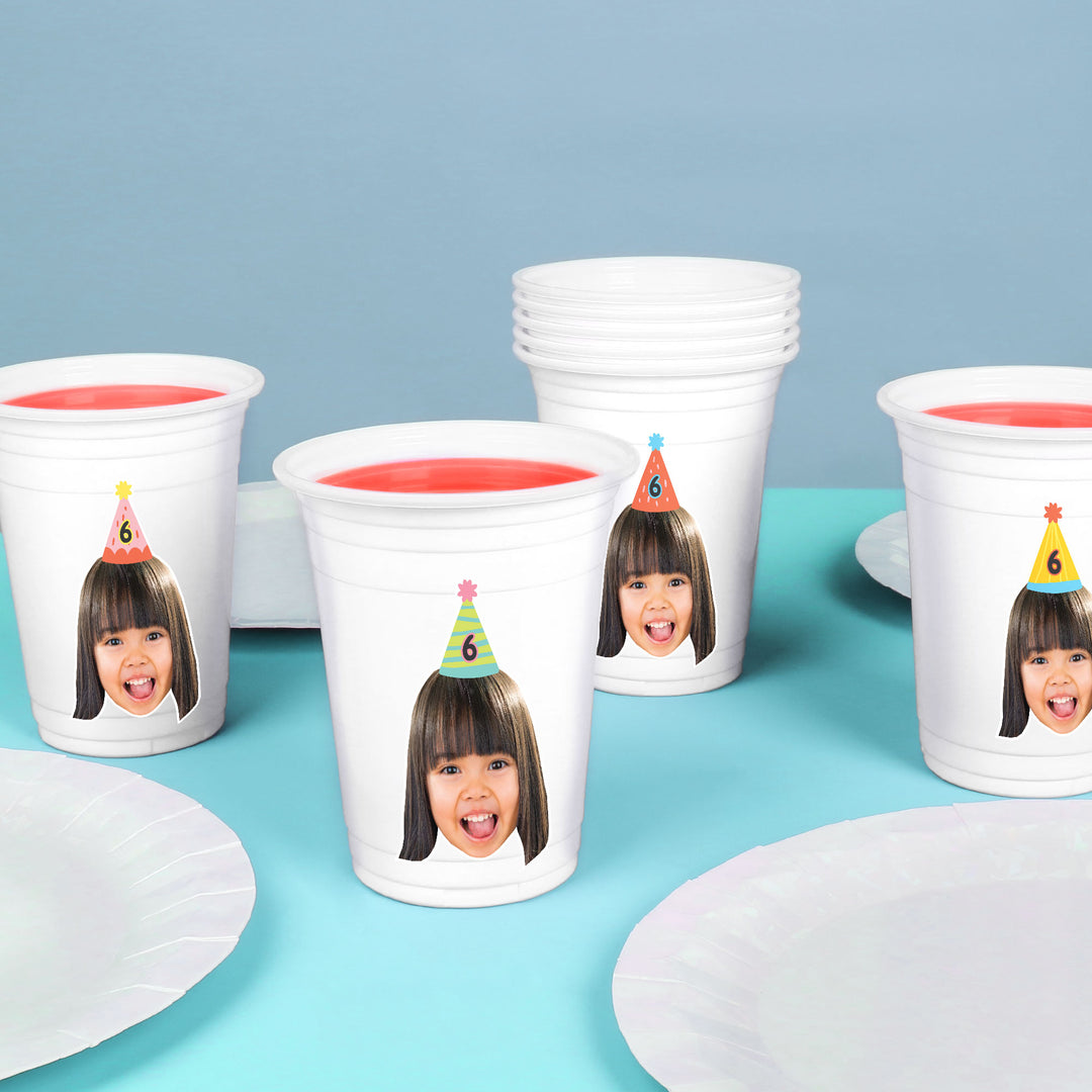 Custom Face Party Cups - Party Time - 16 Ct