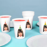 Custom Face Party Cups - Party Time - 16 Ct