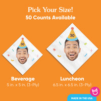 Custom Face Napkins - Colorful Birthday