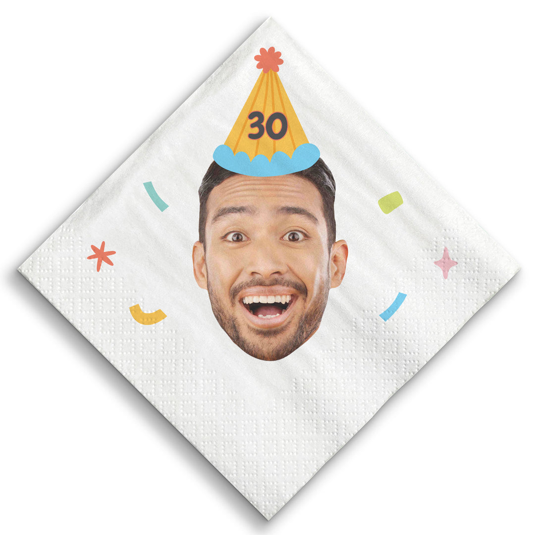 Custom Face Napkins - Colorful Birthday