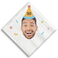 Custom Face Napkins - Colorful Birthday