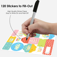 Party Time - Assorted Happy Birthday Party Gift Tag Labels - To and From Stickers - 12 Sheets - 120 Stickers