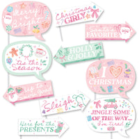 Pastel Christmas Funny Photo Props - 10 Ct