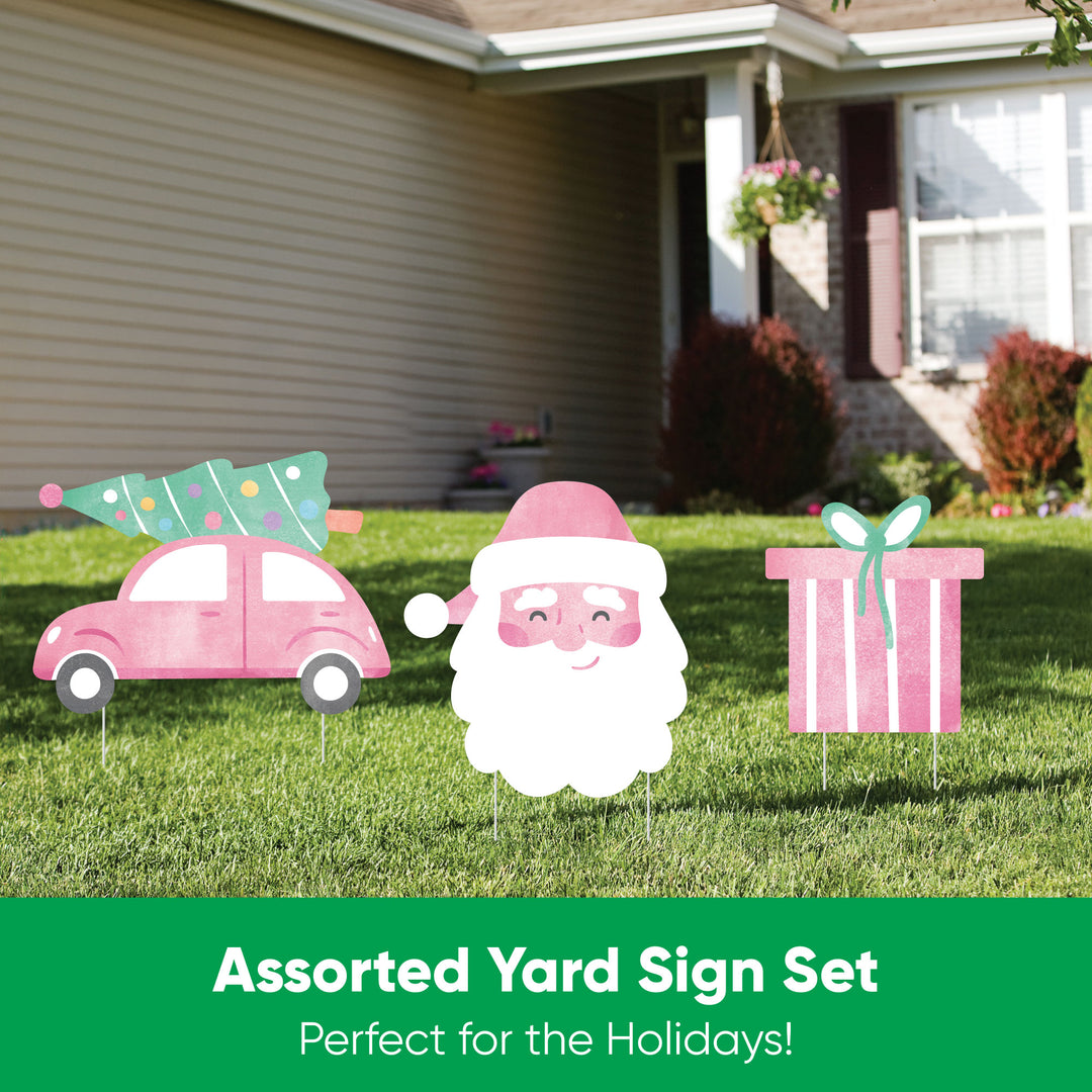 Pastel Christmas Yard Signs - 10 Ct