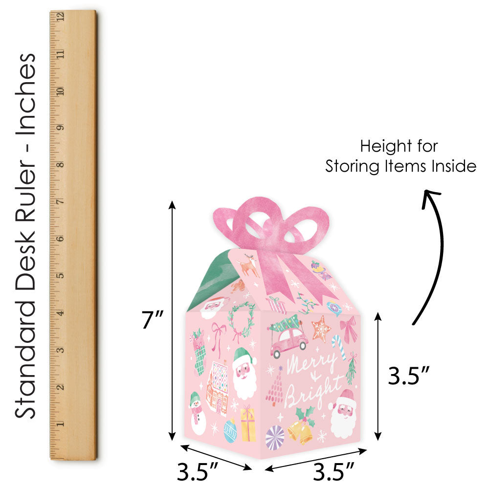 Pastel Christmas Bow Boxes - 12 Ct