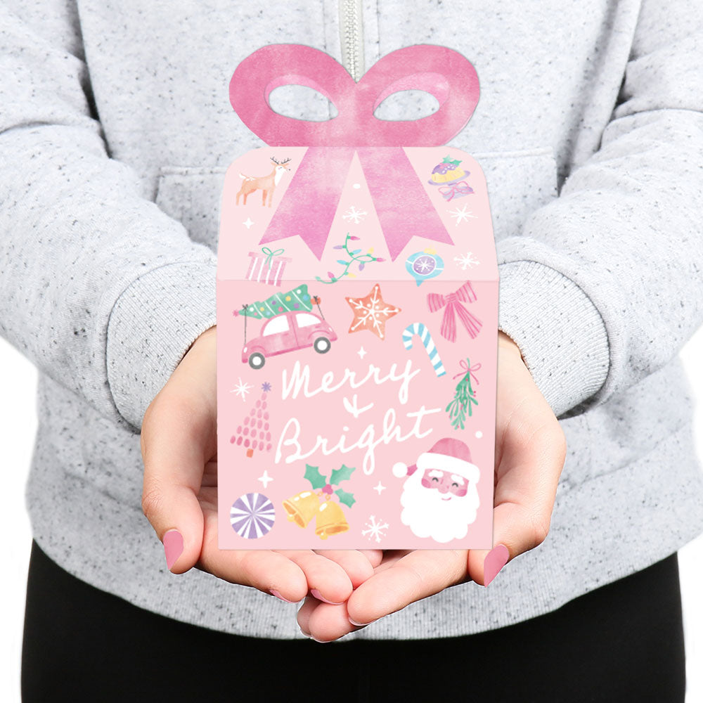 Pastel Christmas Bow Boxes - 12 Ct