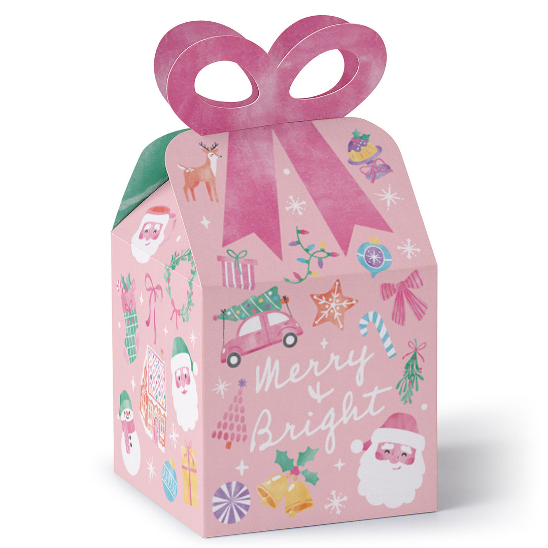Pastel Christmas Bow Boxes - 12 Ct