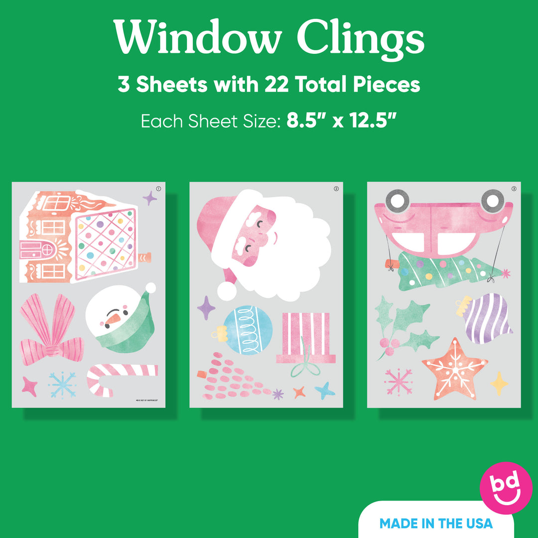 Pastel Christmas Window Clings