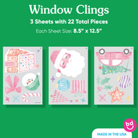 Pastel Christmas Window Clings