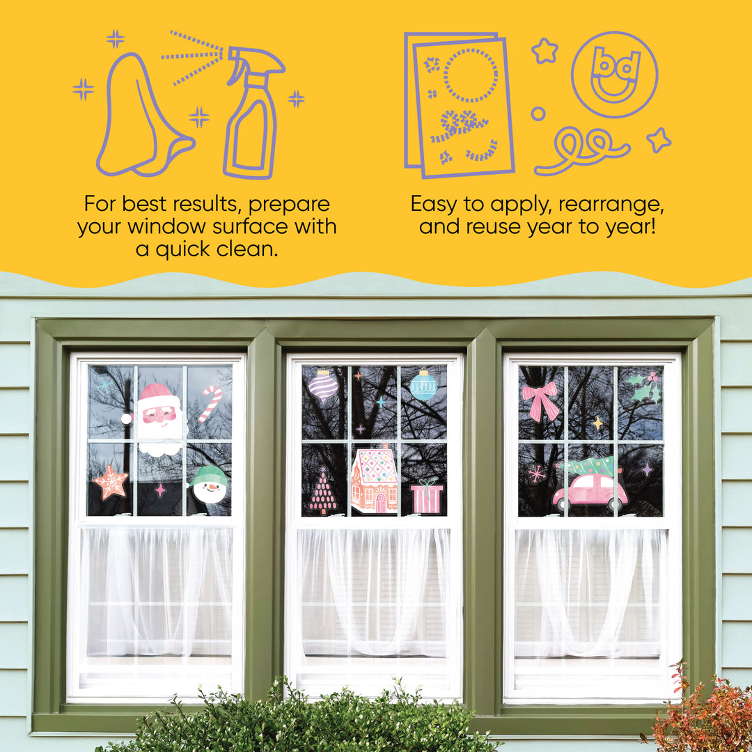 Pastel Christmas Window Clings
