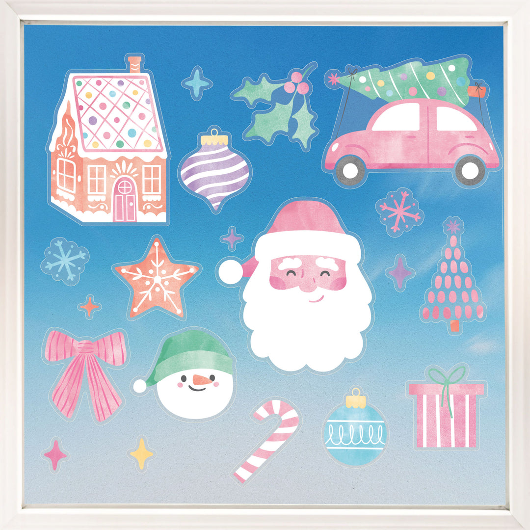 Pastel Christmas Window Clings
