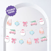 Pastel Christmas Garland Banner - 15 Pc