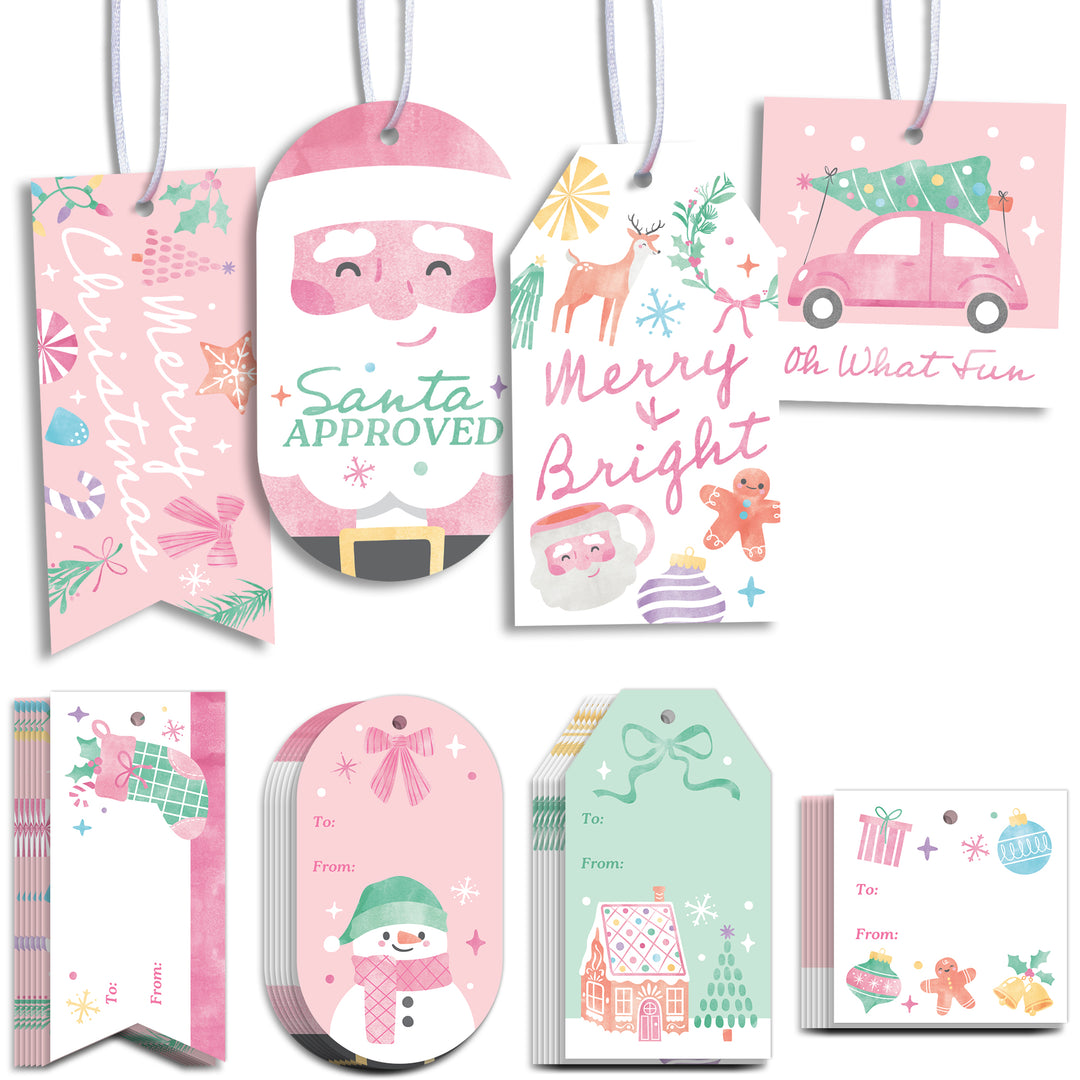 Pastel Christmas Gift Tags - 24 Ct