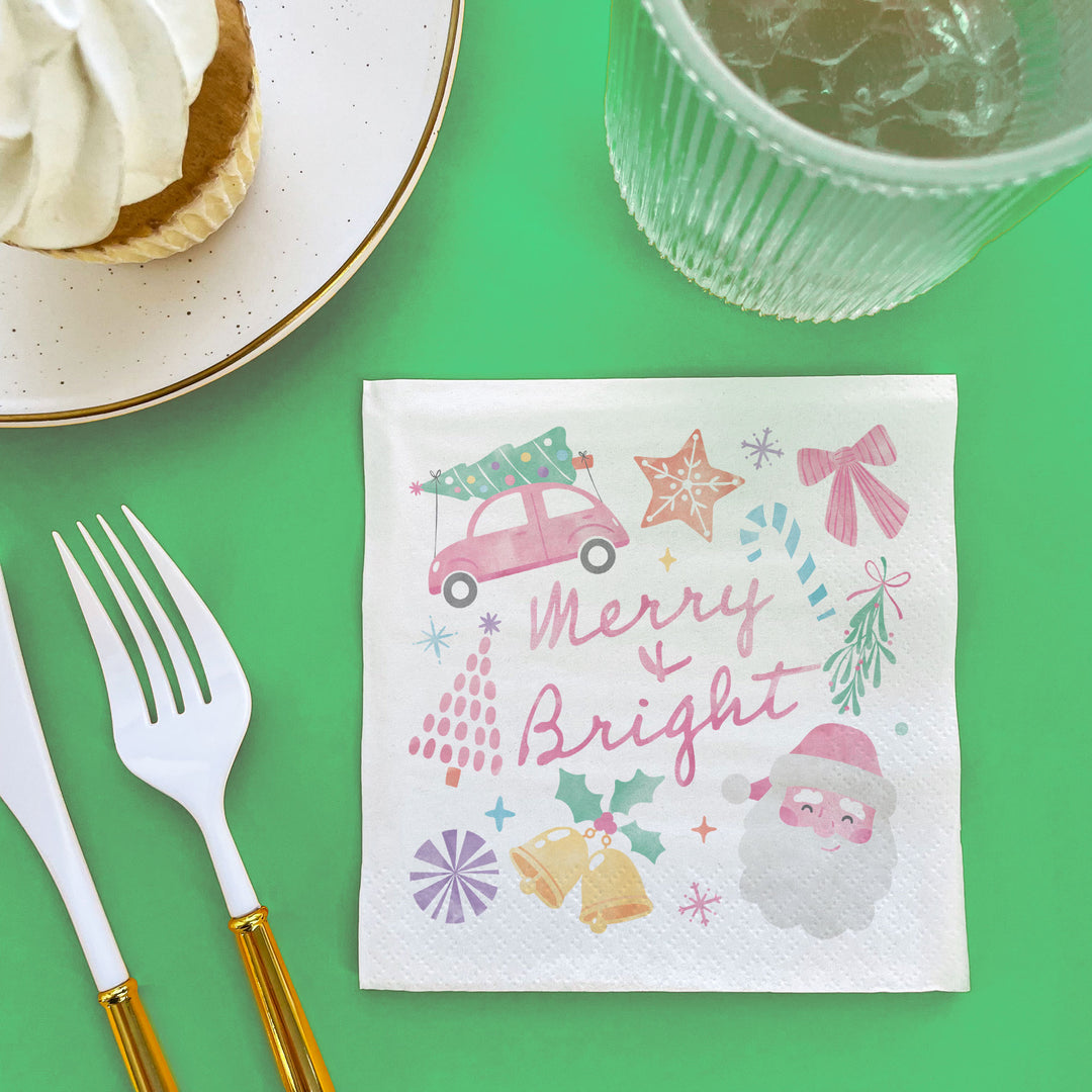 Napkins - Pastel Christmas - 24 Ct
