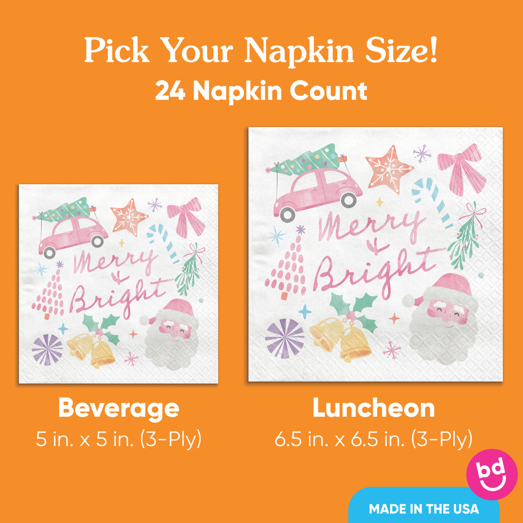 Napkins - Pastel Christmas - 24 Ct