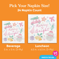 Napkins - Pastel Christmas - 24 Ct