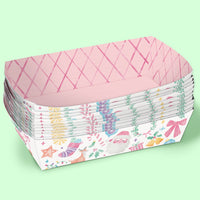 Pastel Christmas Paper Food Trays - 12 Ct