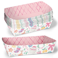 Pastel Christmas Paper Food Trays - 12 Ct