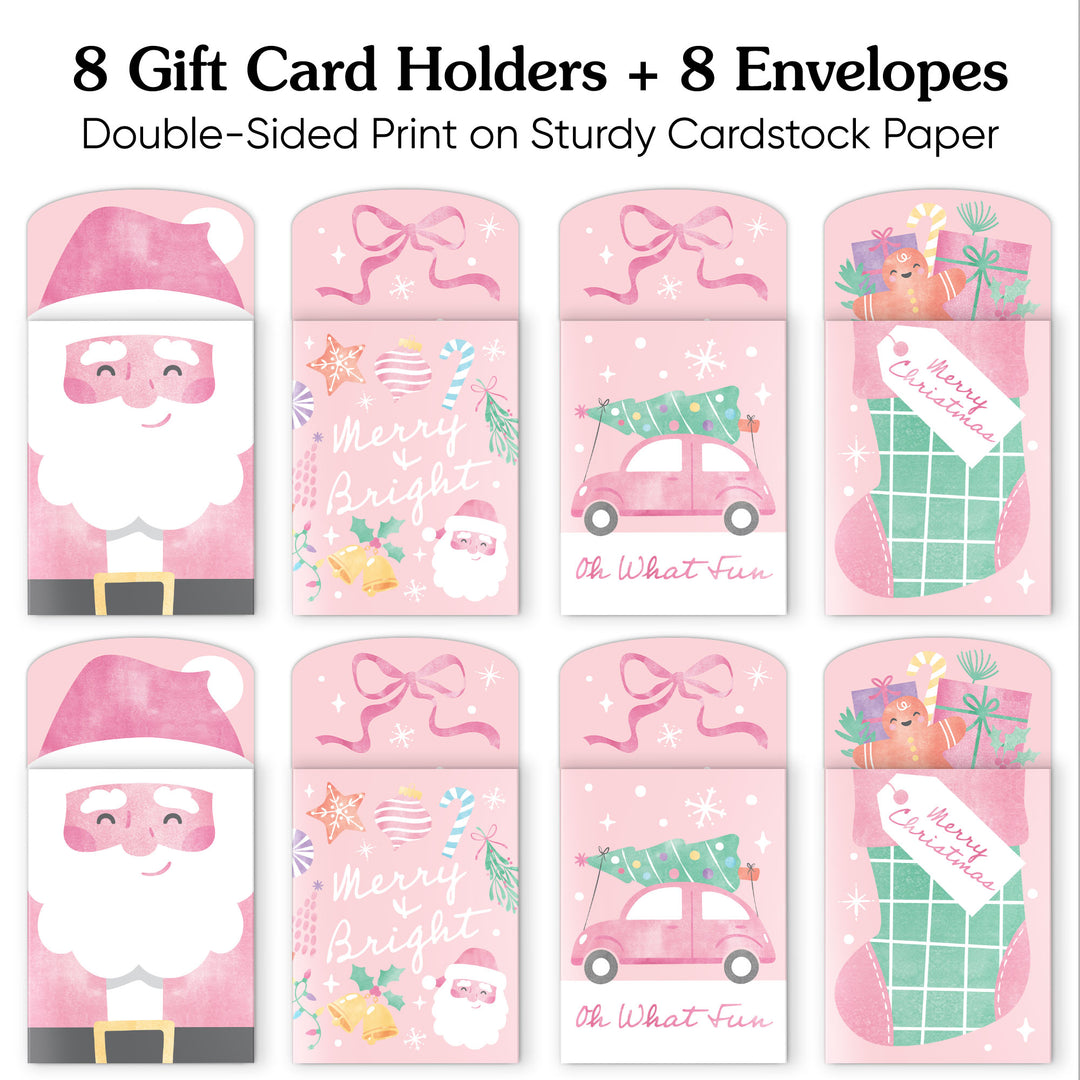 Pastel Christmas Nifty Gifty Card Holders - 8 Ct