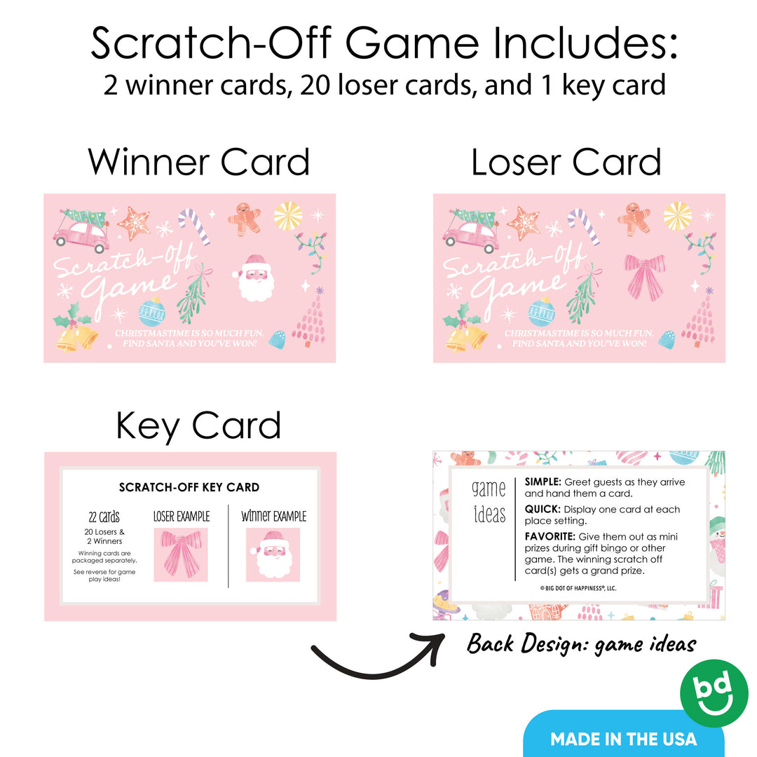 Pastel Christmas Scratch Off Cards Game - 22 Ct